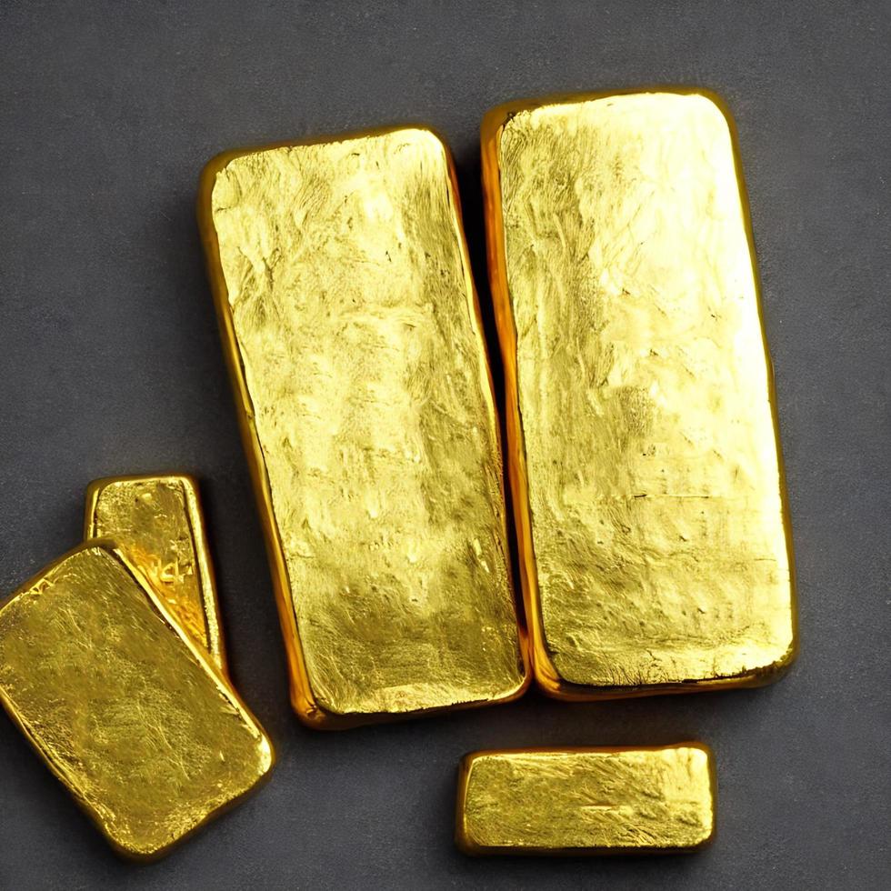 Goldbarren. Stapel Goldbarren, Finanzkonzepte. foto