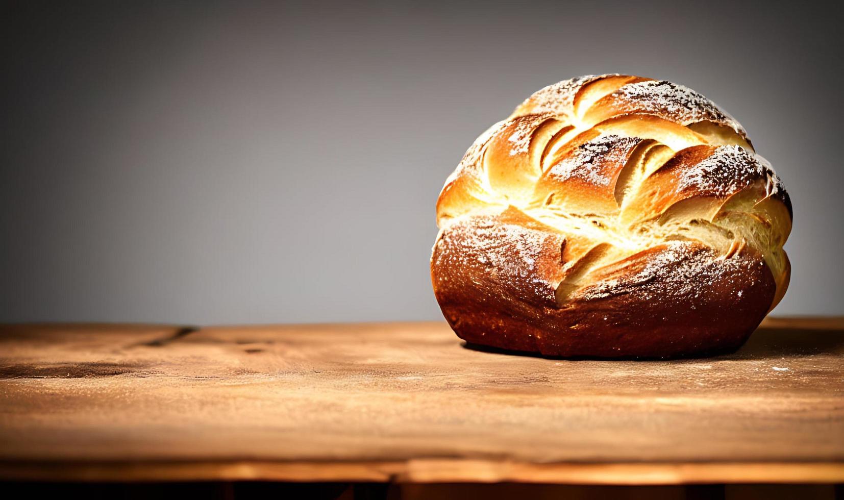 Ofen - traditionelles frisches heißes gekochtes Brot. Brot aus nächster Nähe schießen. foto