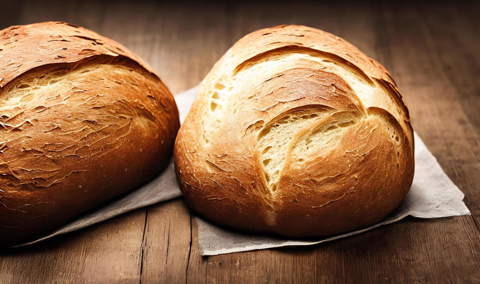 Ofen - traditionelles frisches heißes gekochtes Brot. Brot aus nächster Nähe schießen. foto