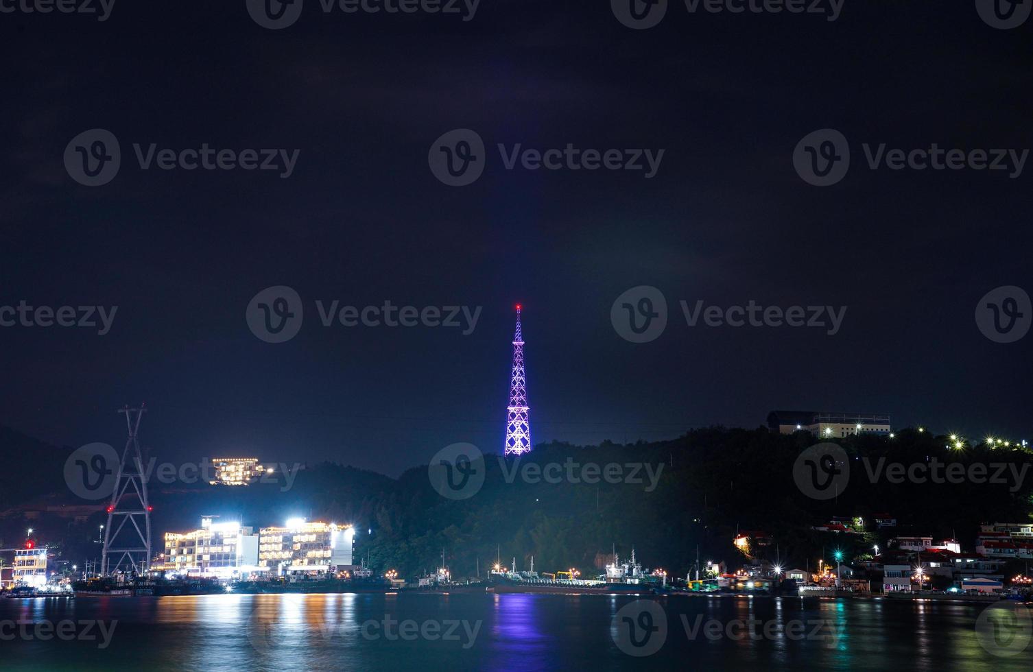 Nachtansicht von Yeosu, Südprovinz Jeolla, Korea foto