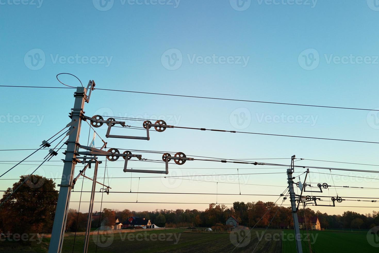 Teil des Eisenbahnkontaktnetzes foto