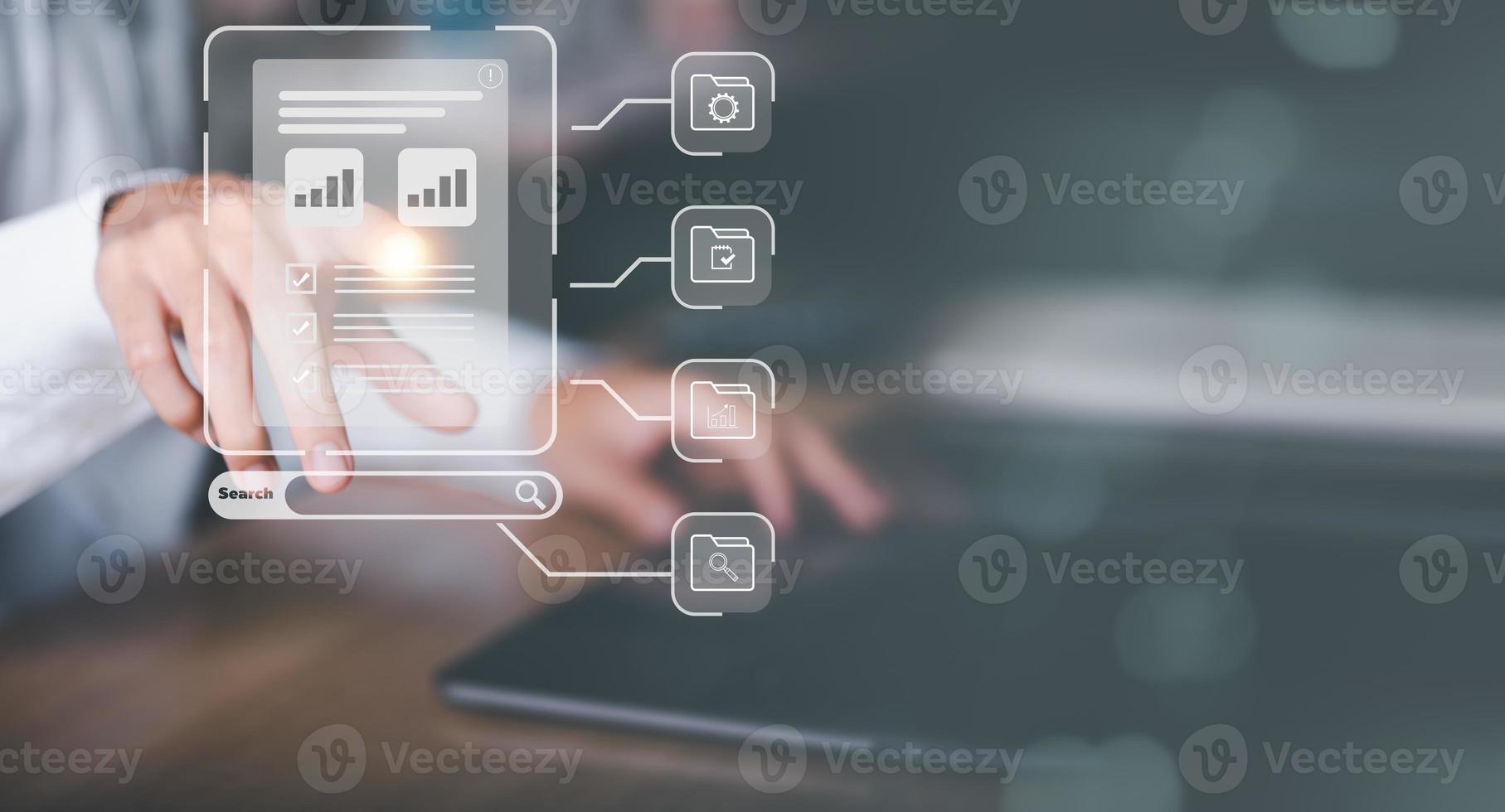 Geschäftsleute lesen Online-Geschäftsstatistik-Diagrammberichte, um die Unternehmensstrategie zu analysieren und zu verbessern Finanz- und Marketingdokumente zu verwalten Jahresbudgetkonto Unternehmenswachstumsinformationen foto