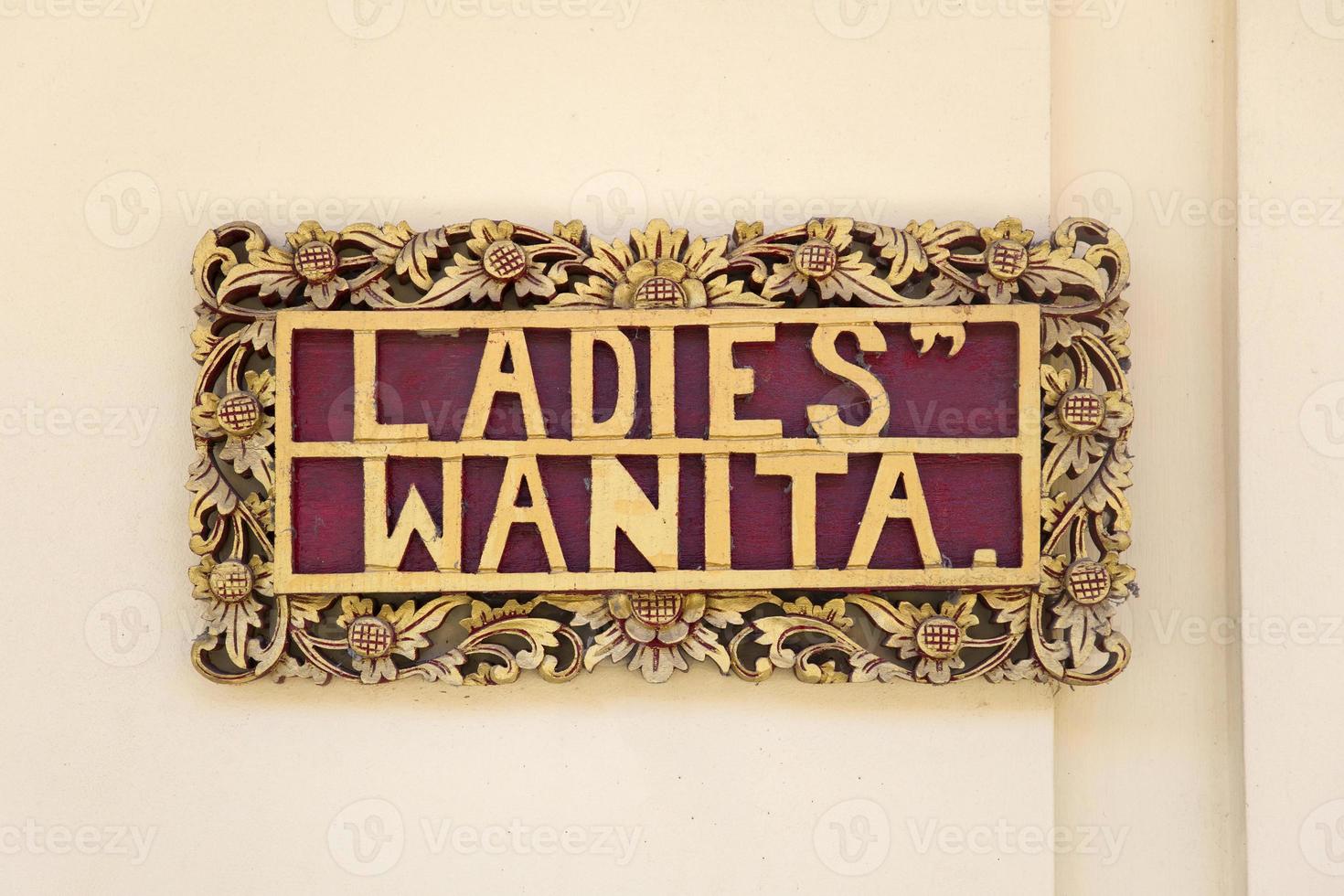 Damentoilettenschild in Indonesien foto