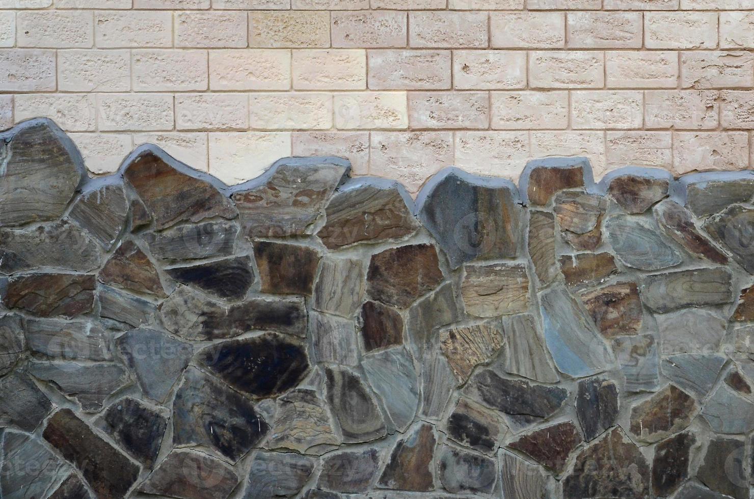 rustikaler alter beige weißer Backsteinmauerhintergrund foto