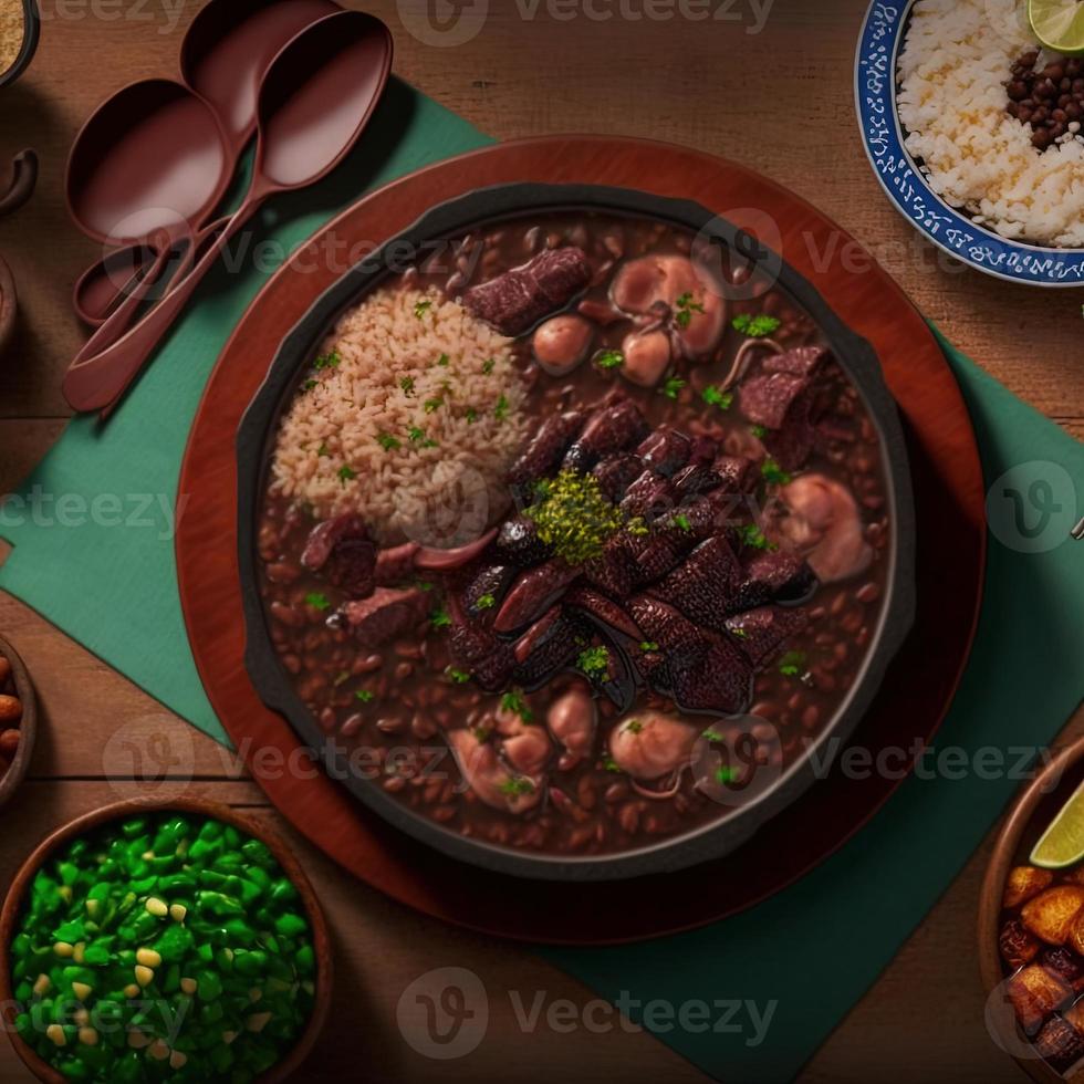 leckeres brasilianisches Feijoada-Essen foto