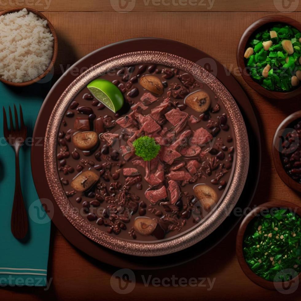 leckeres brasilianisches Feijoada-Essen foto