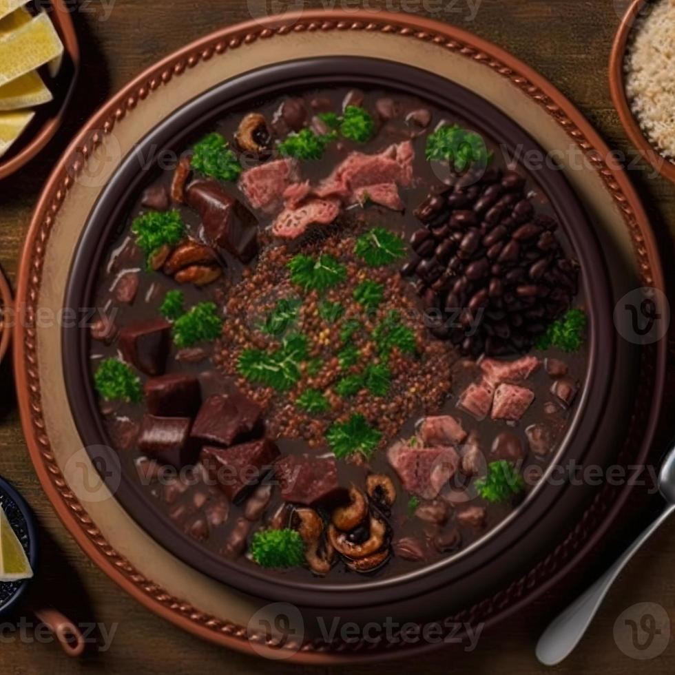 leckeres brasilianisches Feijoada-Essen foto