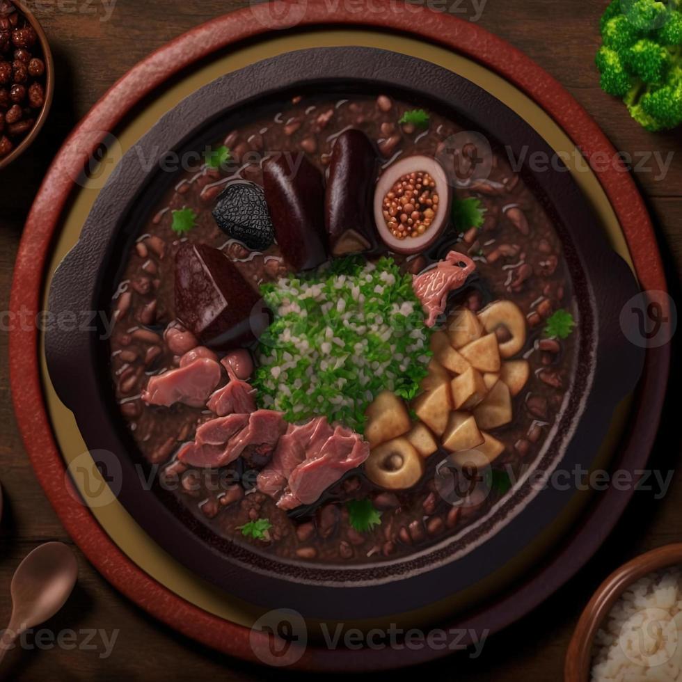 leckeres brasilianisches Feijoada-Essen foto