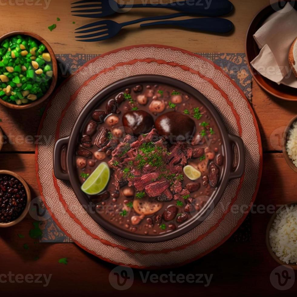 leckeres brasilianisches Feijoada-Essen foto