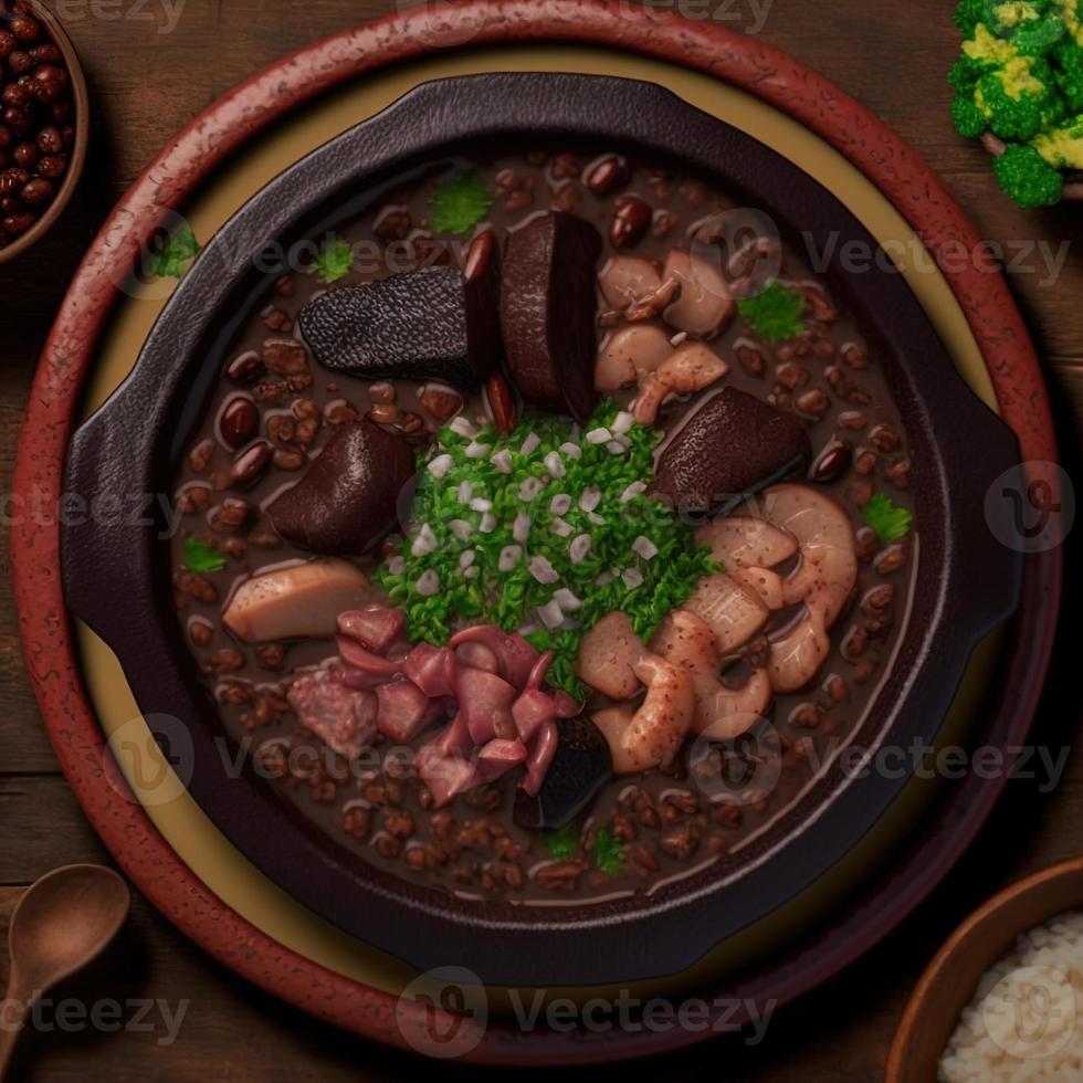 leckeres brasilianisches Feijoada-Essen foto