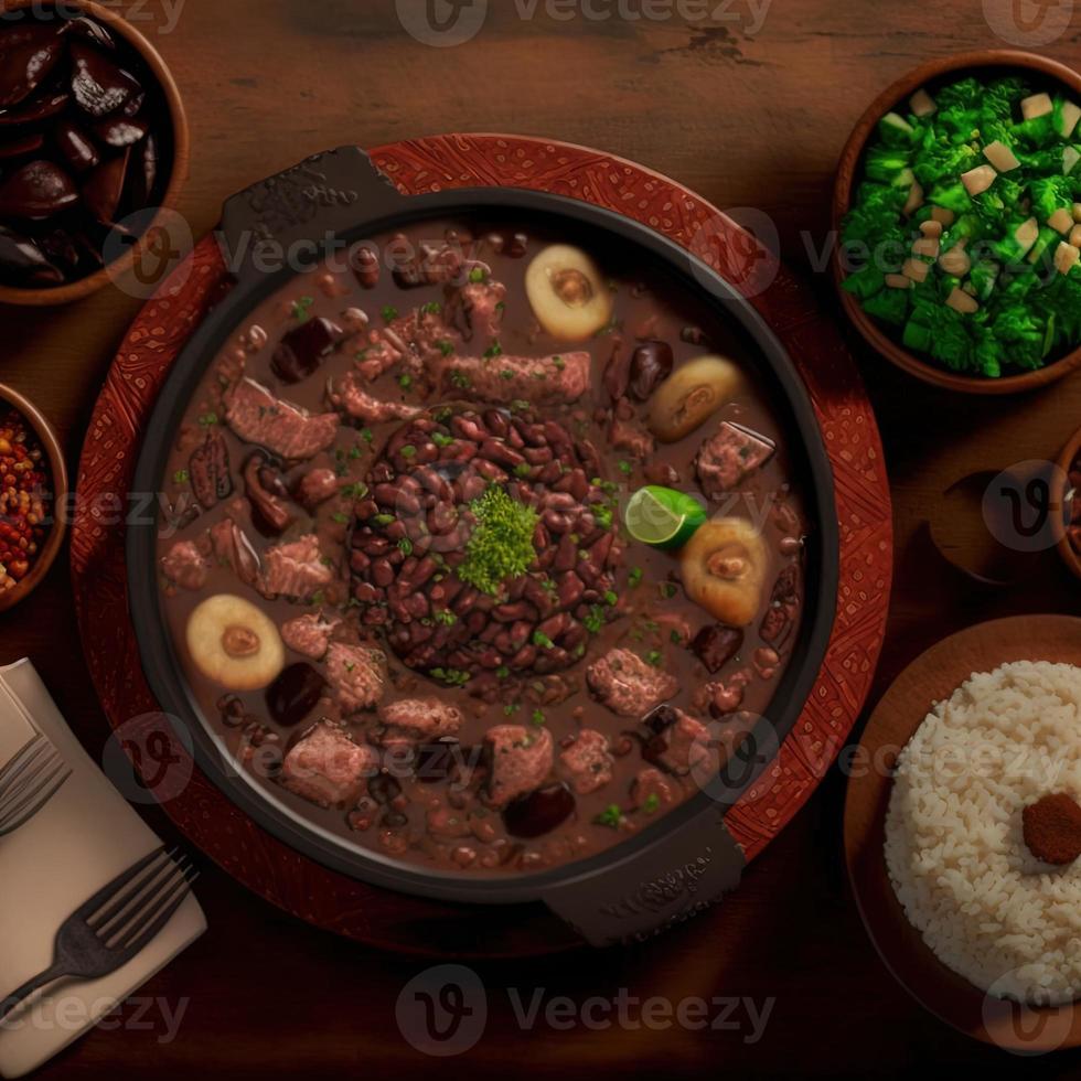 leckeres brasilianisches Feijoada-Essen foto