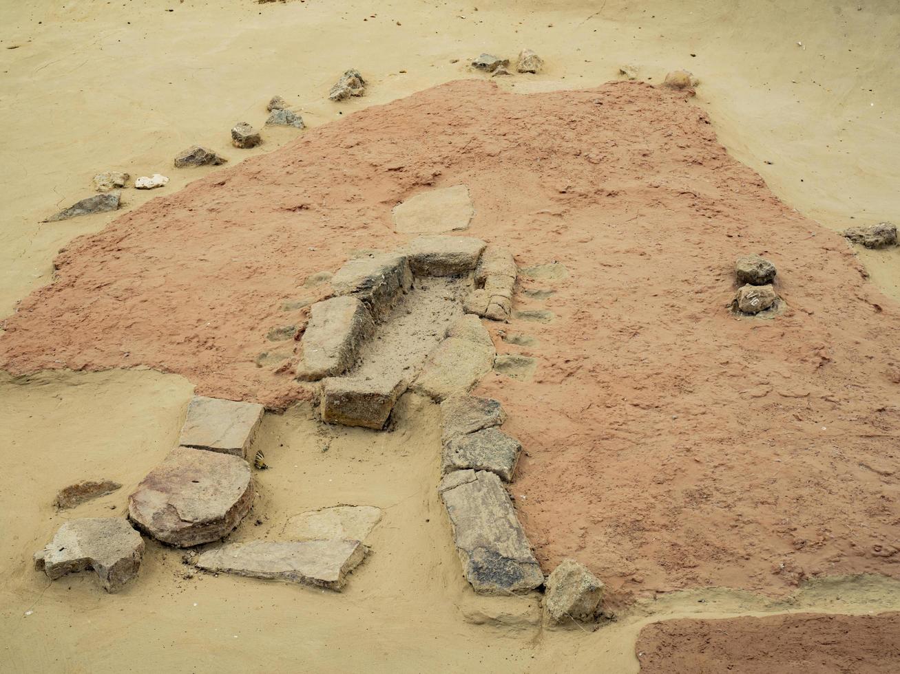 boljetin, serbien, 2021 - detail aus dem museum von lepenski vir in serbien. Es ist eine wichtige archäologische Stätte der mesolithischen Eisentorkultur des Balkans. foto