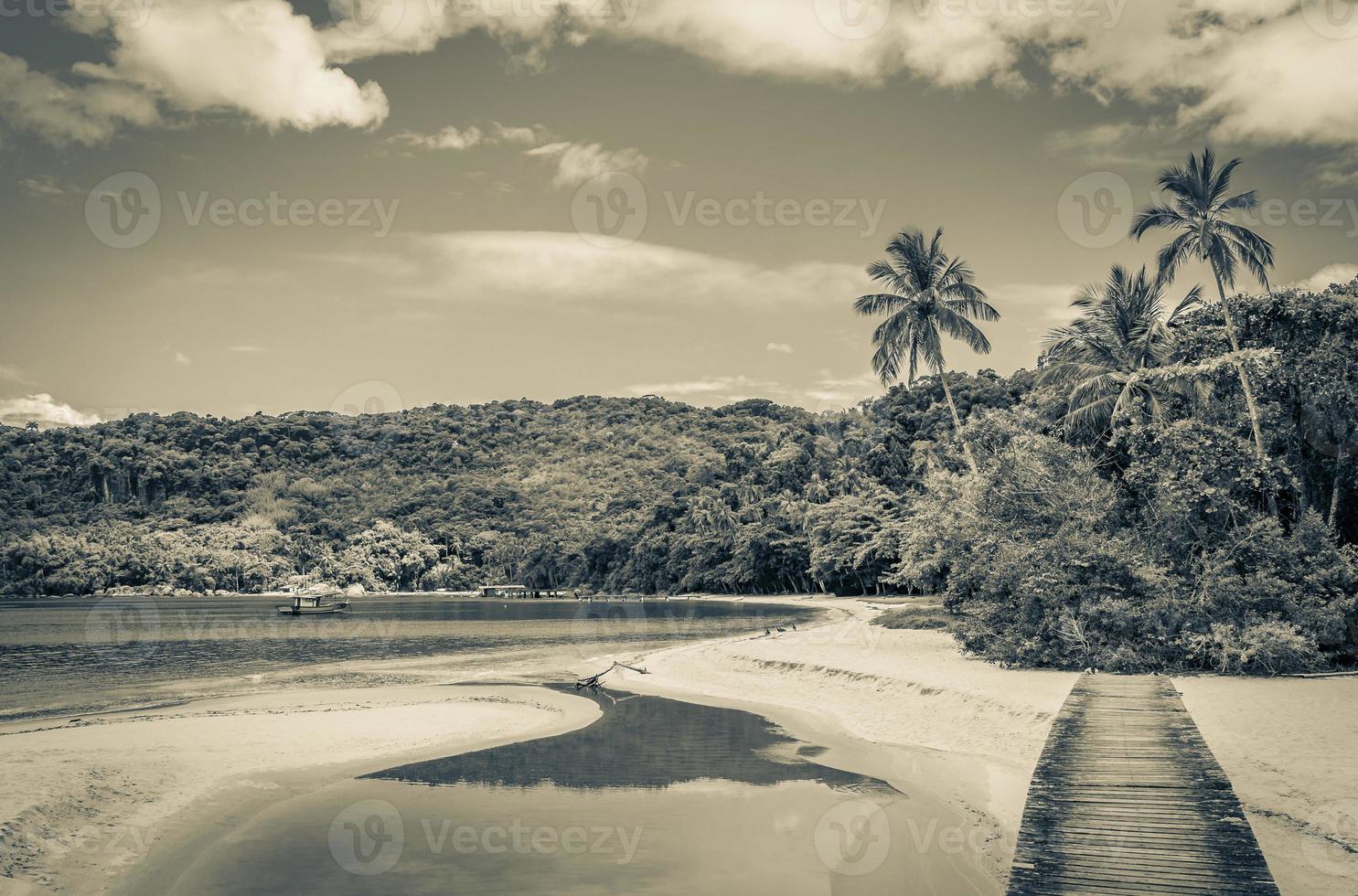 Mangroven- und Pouso-Strand mit Brückeninsel Ilha Grande Brasilien. foto