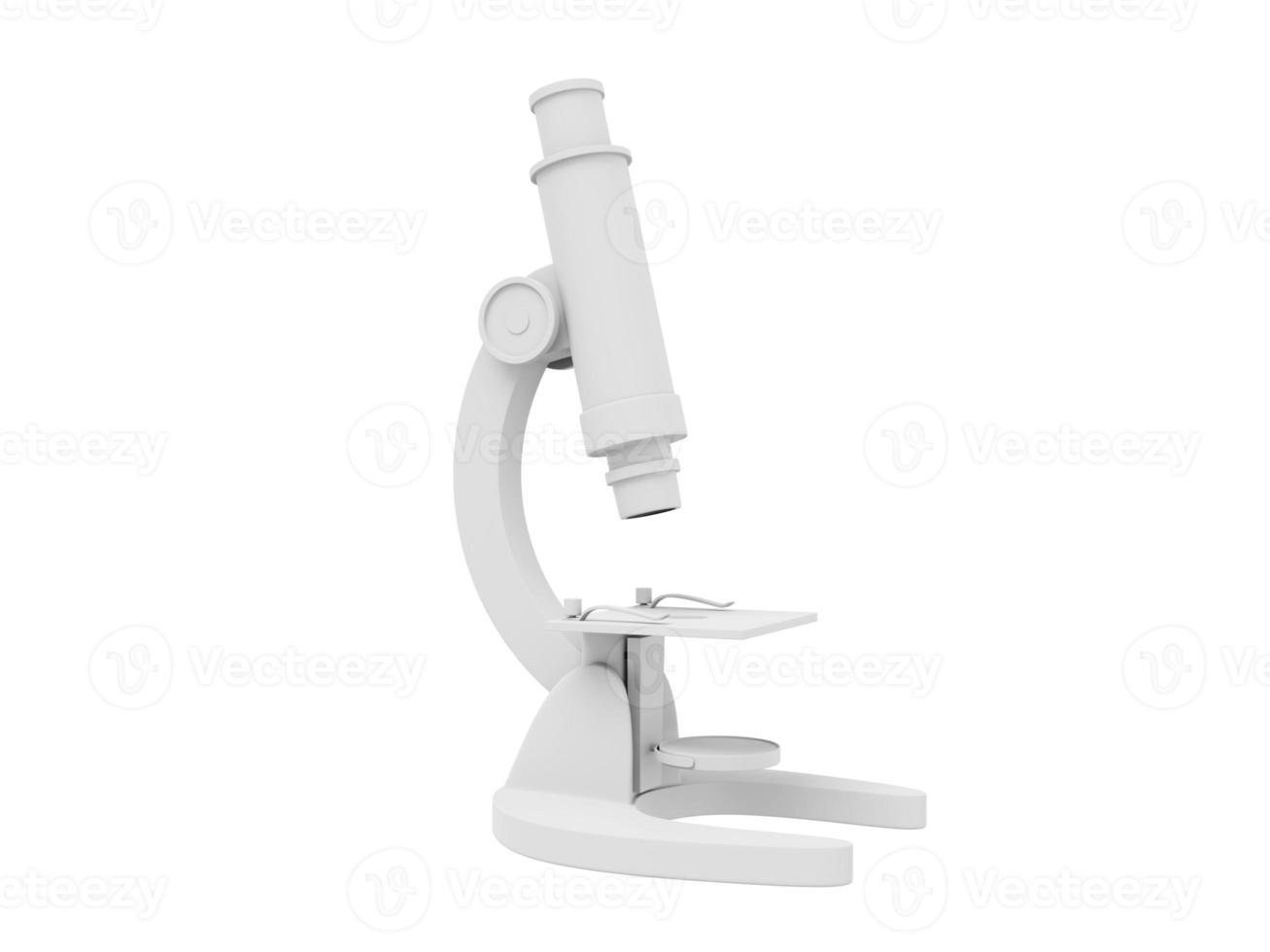 Cartoon weißes Mikroskop. 3D-Rendering. Symbol auf weißem Hintergrund foto