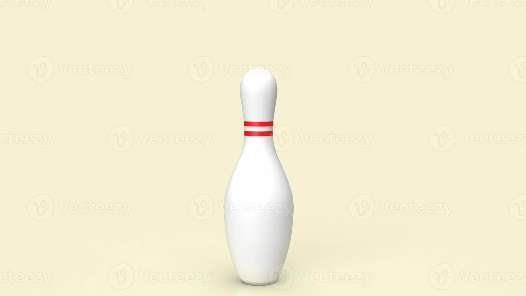 One-Pin-Bowling-Bild 3D-Rendering foto