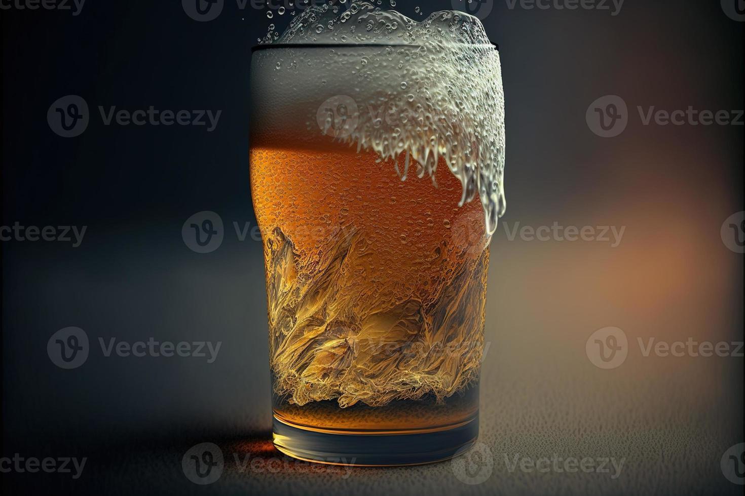 kaltes glas gefüllt mit bier foto