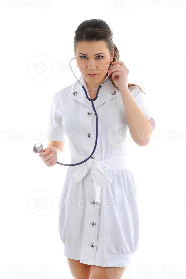 der Arzt auf weißem Hintergrund foto