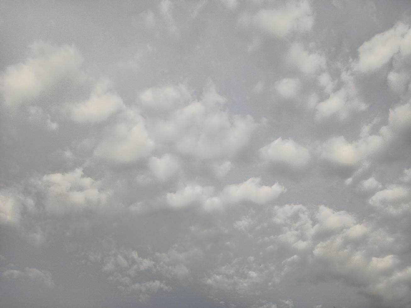 wunderschöne Naturkulisse im blauen Himmel, weiße Wolken und viele grüne Bäume drumherum foto