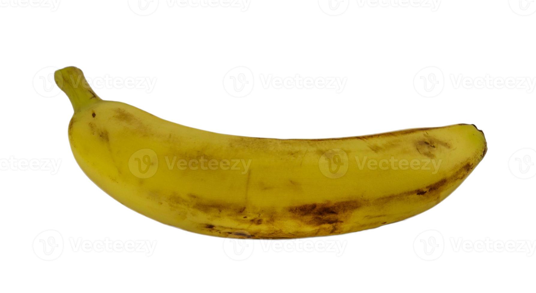 Banane mit großem braunem Fleck an der Seite foto