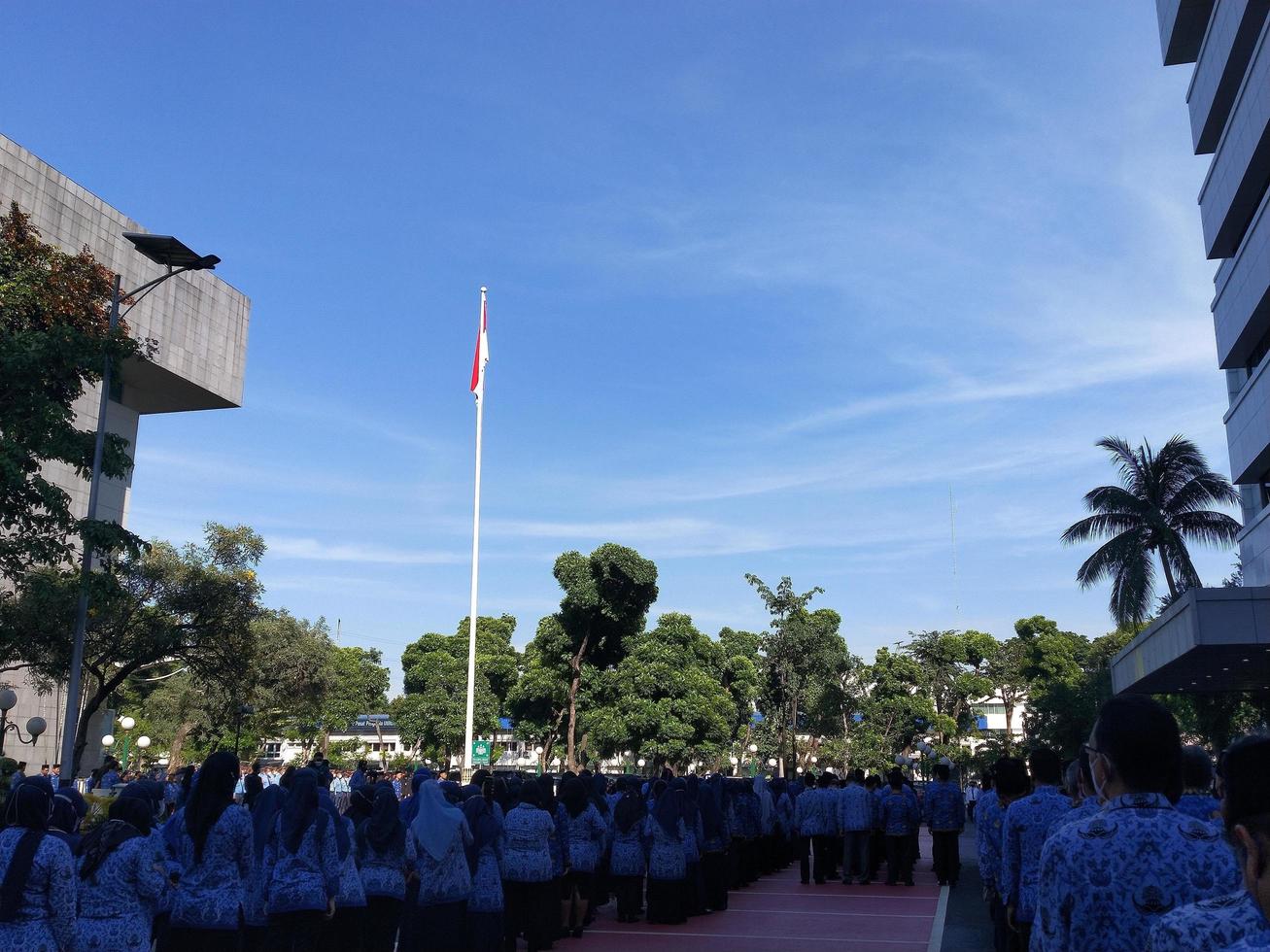 jakarta, indonesien 29. november 2022 Foto von indonesischen Beamten, die an einer Flaggenzeremonie teilnehmen