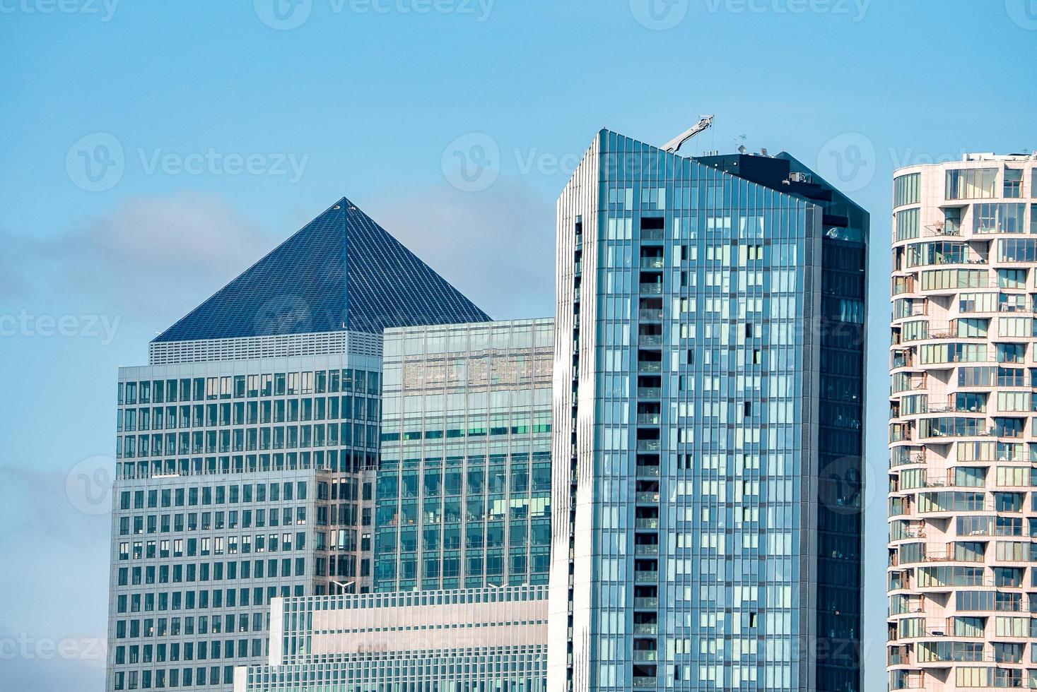 Nahaufnahme der Wolkenkratzer in London, Großbritannien. foto