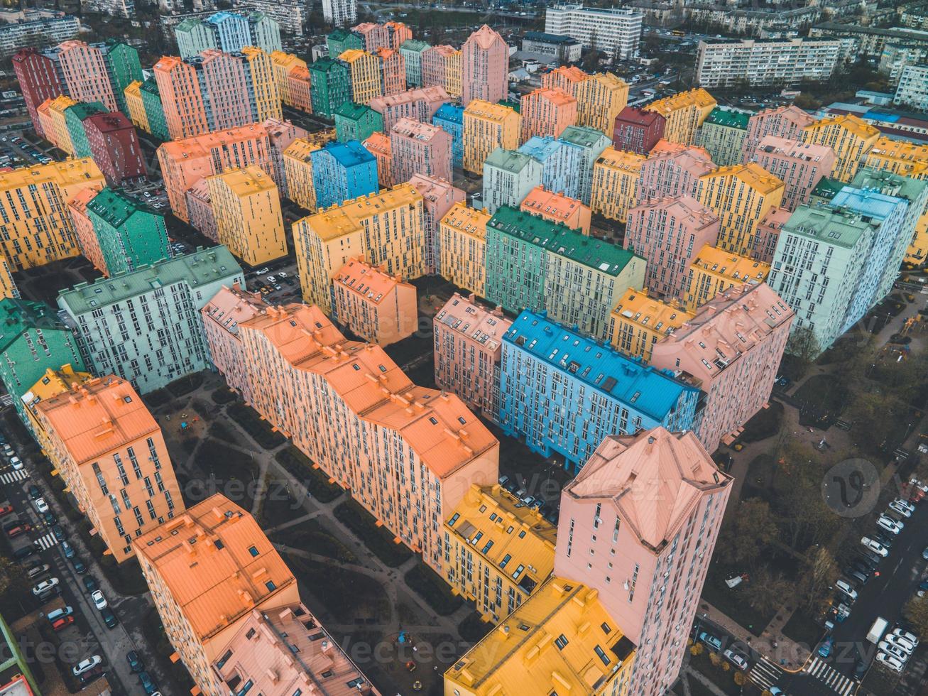 Comfort Town Apartment-Komplex per Drohne in Kiew, Ukraine foto