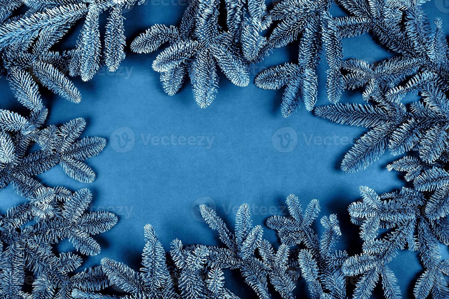 Weihnachtskarte in blauer Farbe. foto