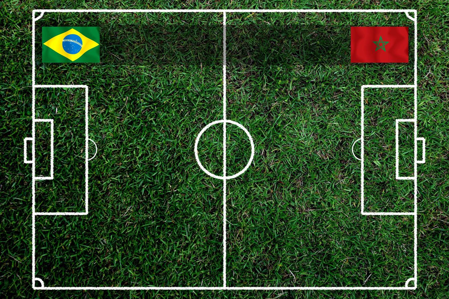 Fußballpokalwettbewerb zwischen der brasilianischen Nationalmannschaft und der marokkanischen Nationalmannschaft. foto