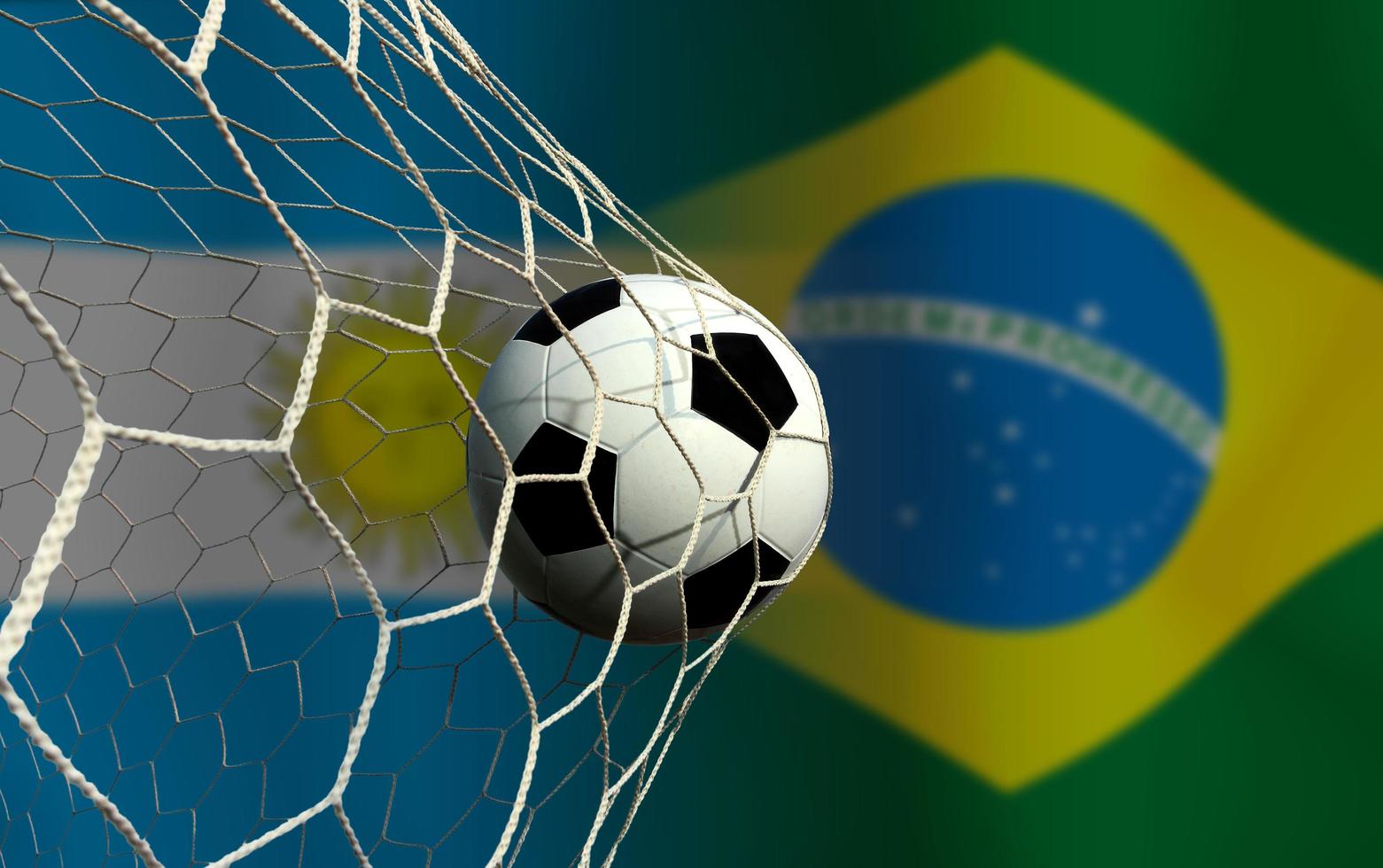 Fußballpokalwettbewerb zwischen der argentinischen und der brasilianischen Nationalmannschaft. foto