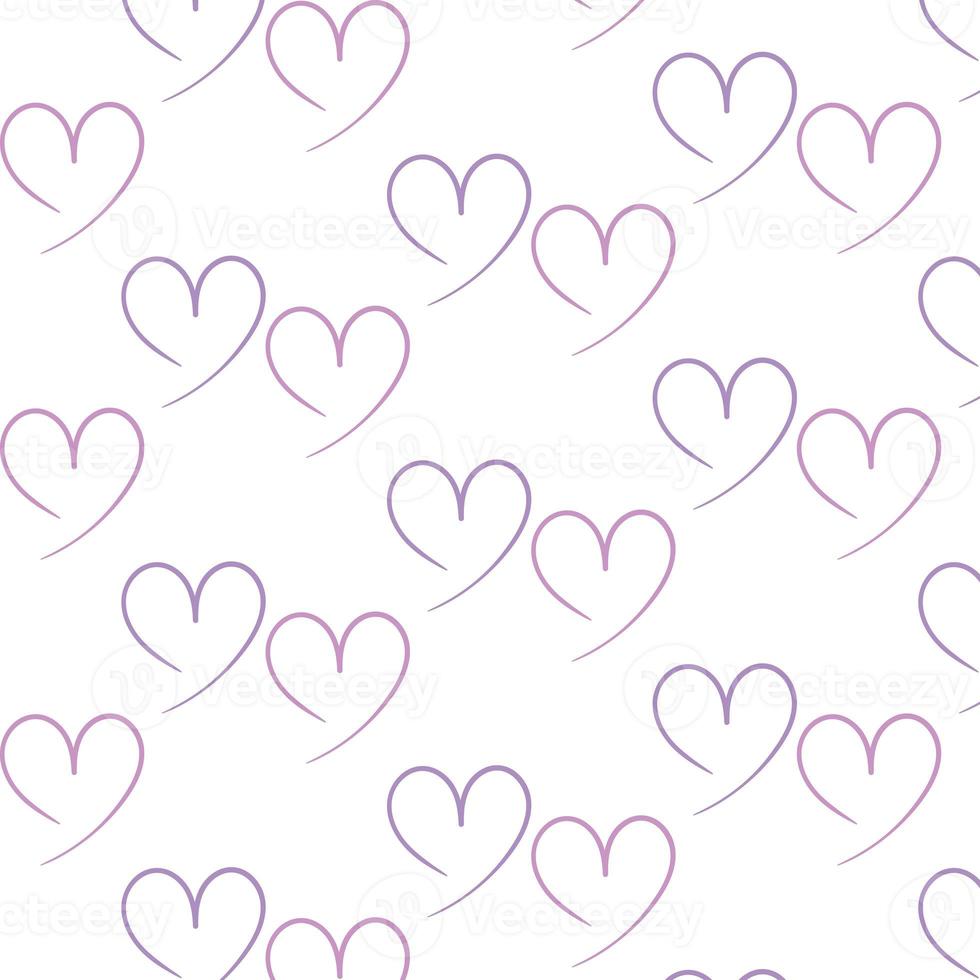 sich wiederholendes Muster aus lila Herzen auf weißem Hintergrund foto