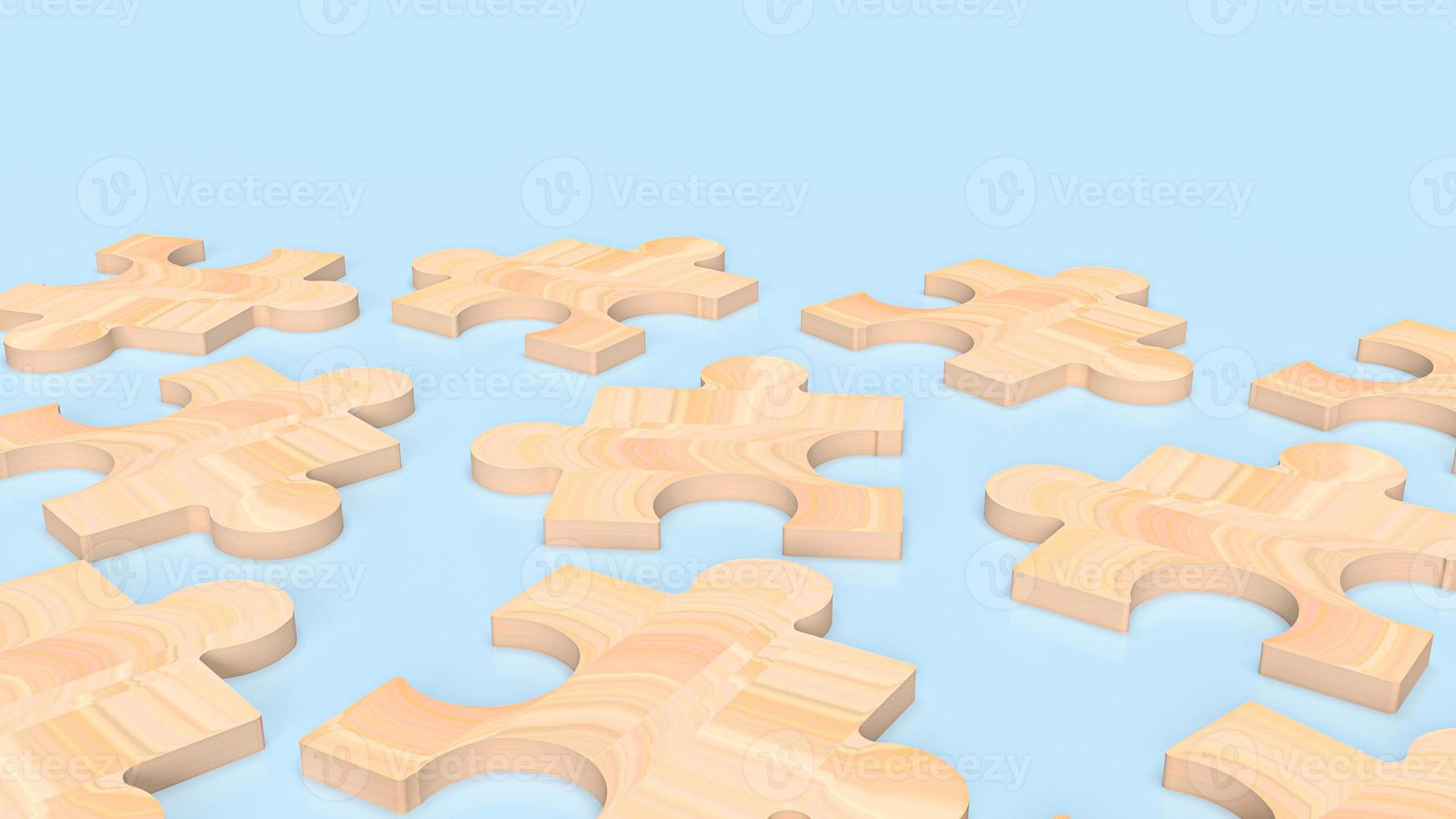 Holzpuzzle für Business-Hintergrund 3D-Rendering foto