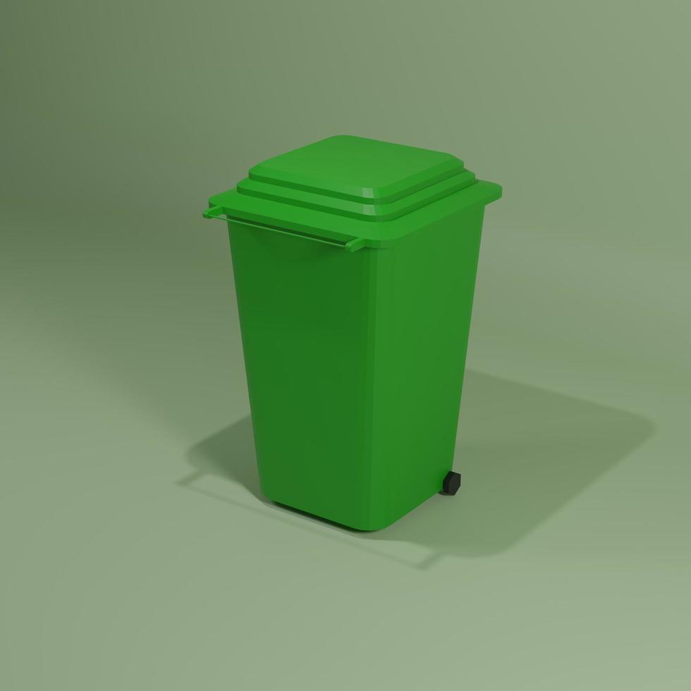 Müllparkansicht Perspektive 3D-Rendering foto