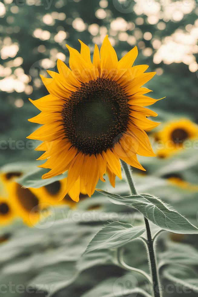 Sonnenblumenfeld im Garten. generative KI. foto