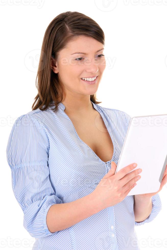 Frau mit Tablette foto