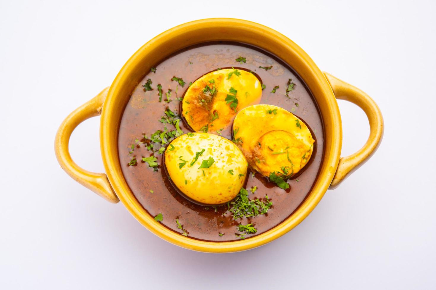 Anda Masala oder Eiercurry ist ein beliebtes indisches scharfes Essen foto