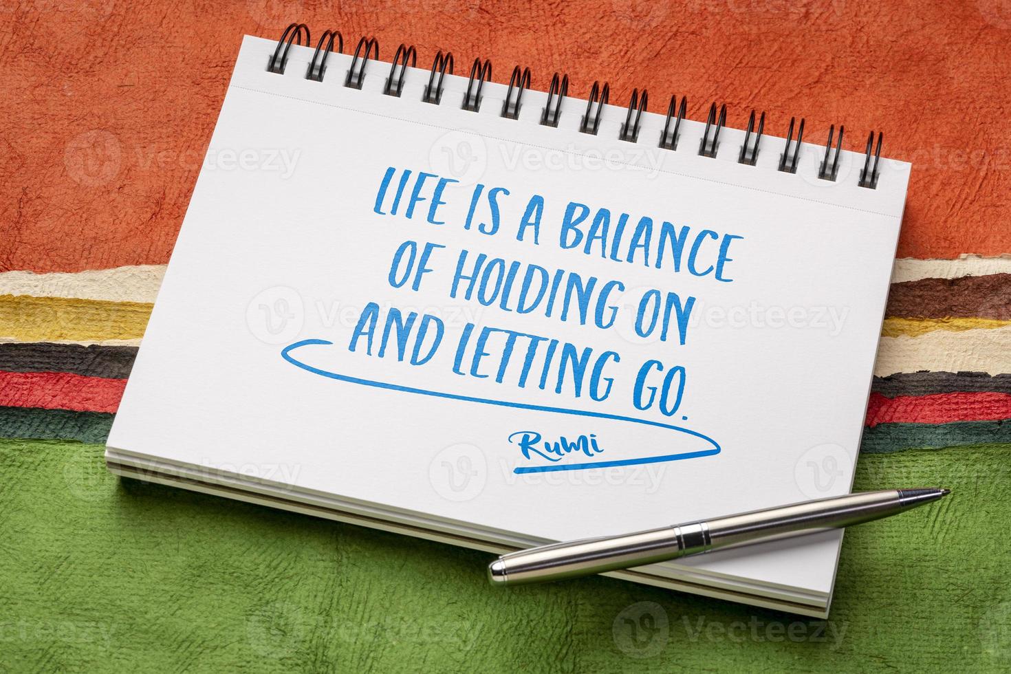 Das Leben ist ein Gleichgewicht - Rumi-Zitat foto