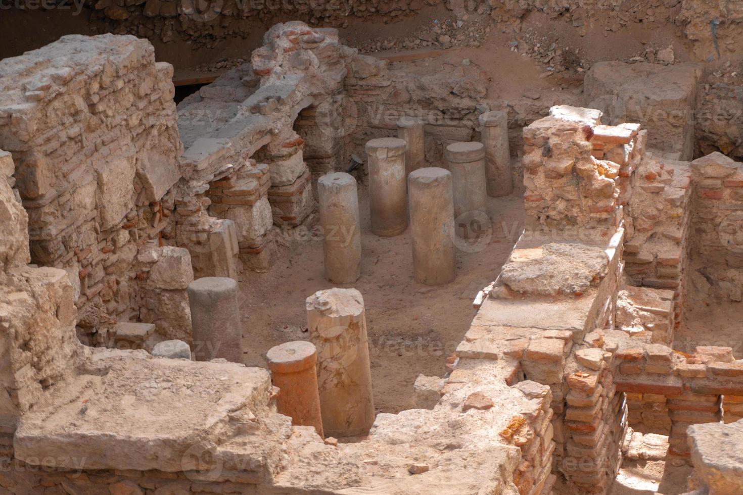 Nahaufnahme der antiken griechischen Ruinen foto