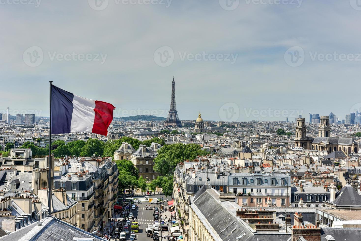 Blick auf die Skyline von Paris vom Pantheon. foto