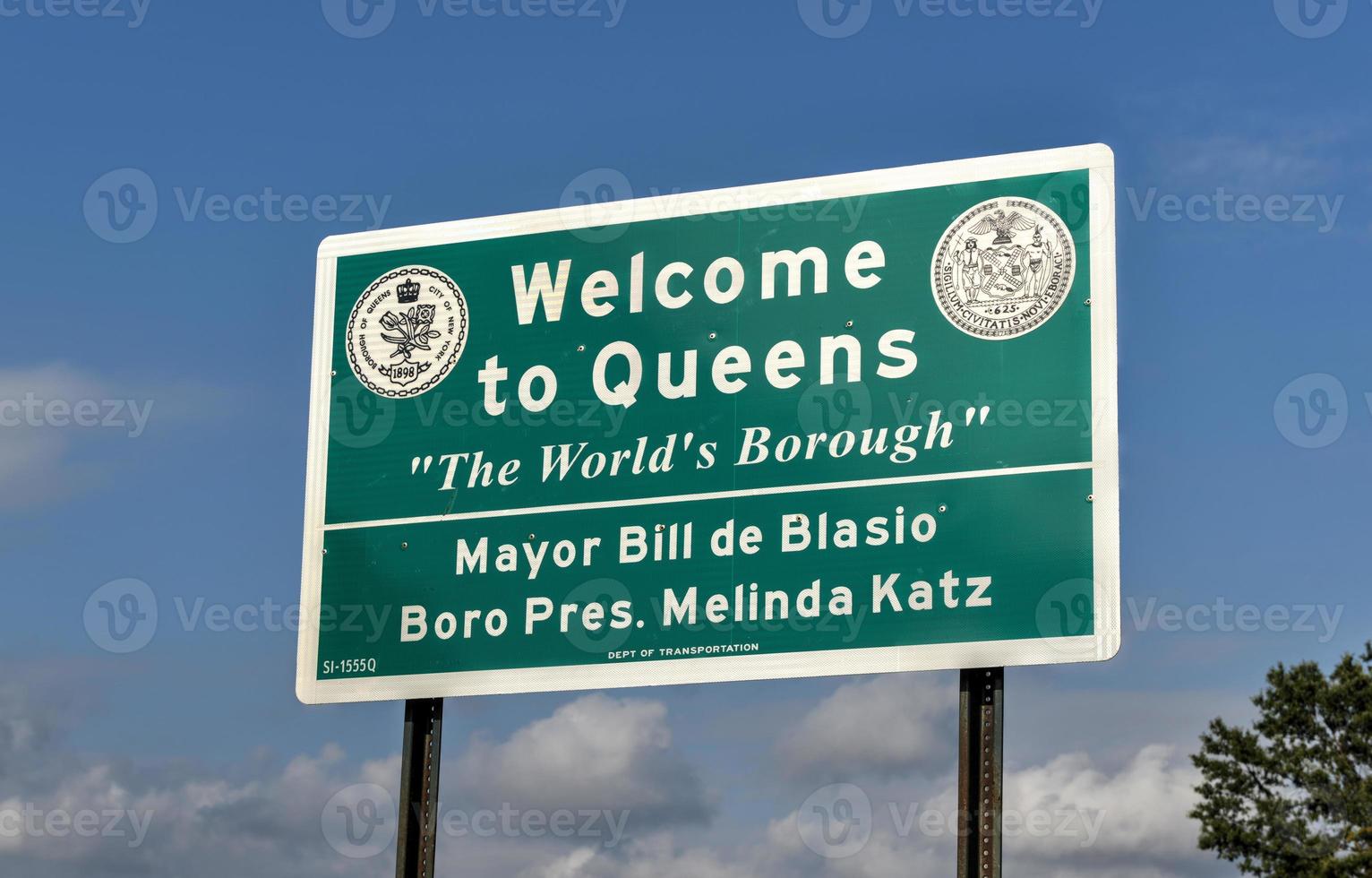 Willkommen im Queens-Schild - New York foto
