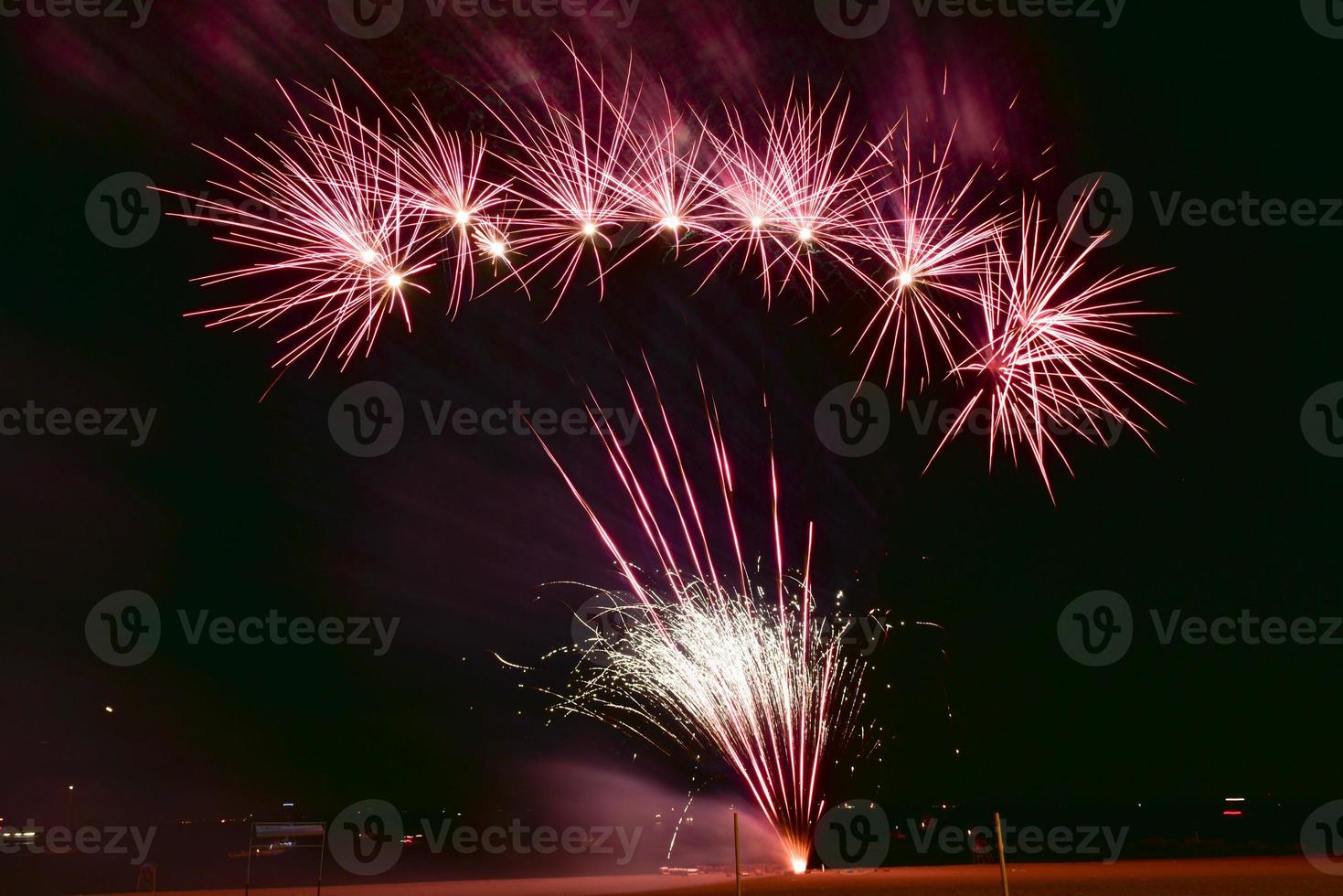 coney island sommerfeuerwerk - brooklyn, new york foto