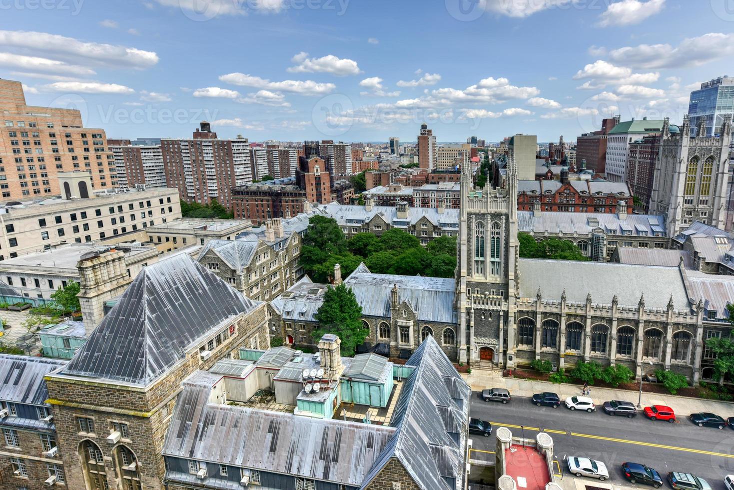 Luftbild von Morningside Heights in New York City. foto