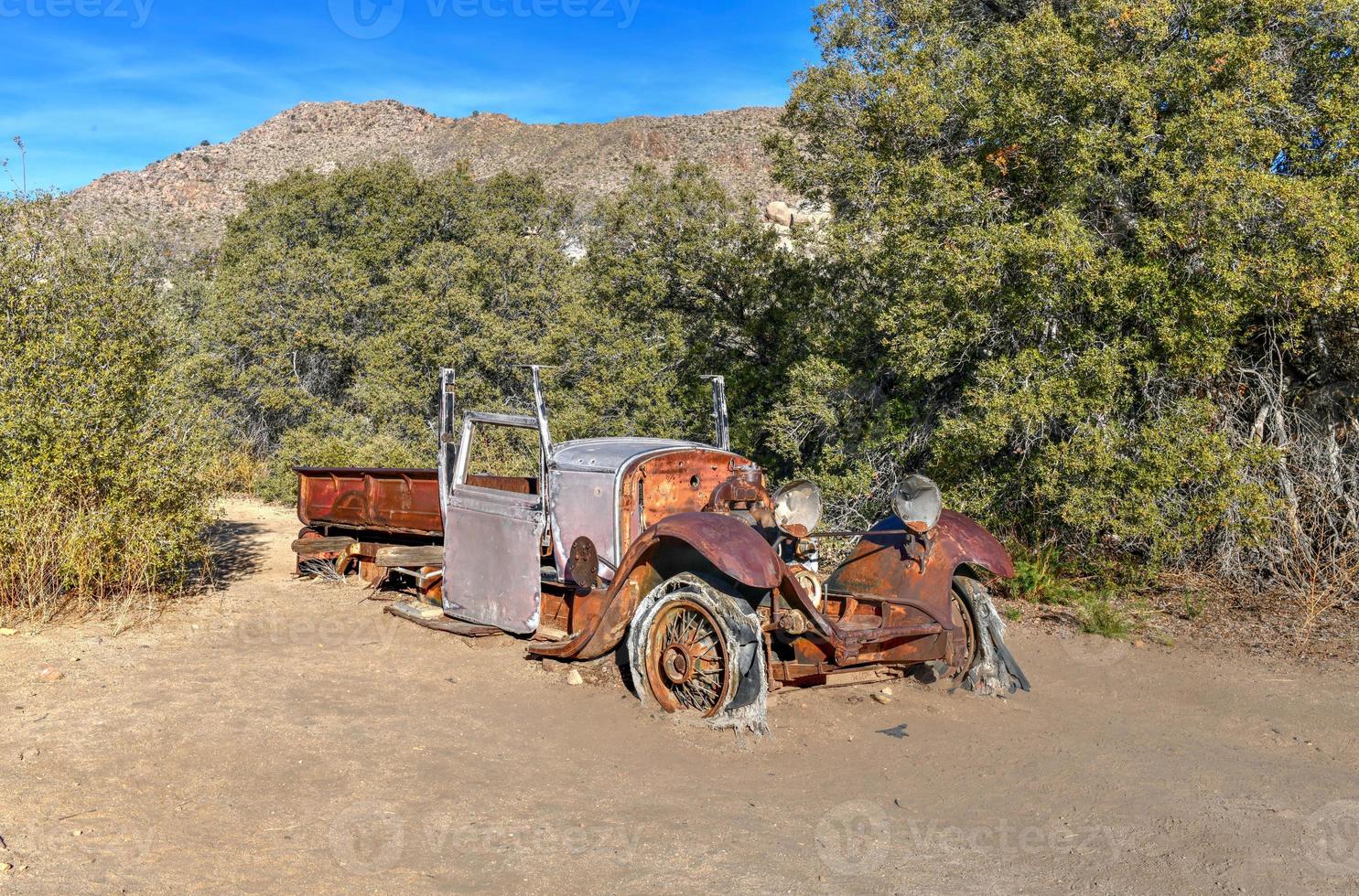 Verlassene Ausrüstung und Mine entlang der Wall Street Mill Trail im Joshua Tree National Park, Kalifornien. foto