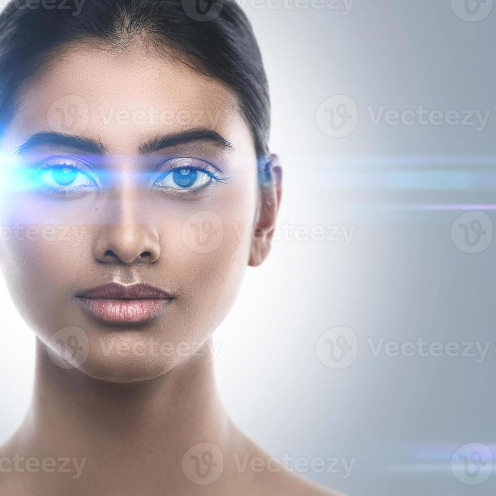 Konzepte der Augenlaserchirurgie oder des Visuschecks foto