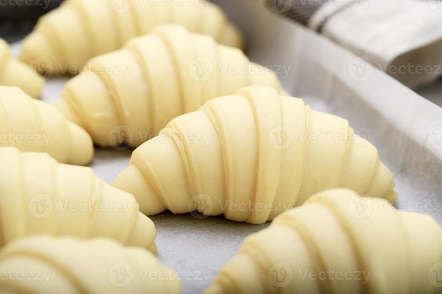 Fertig zum Croissant backen foto