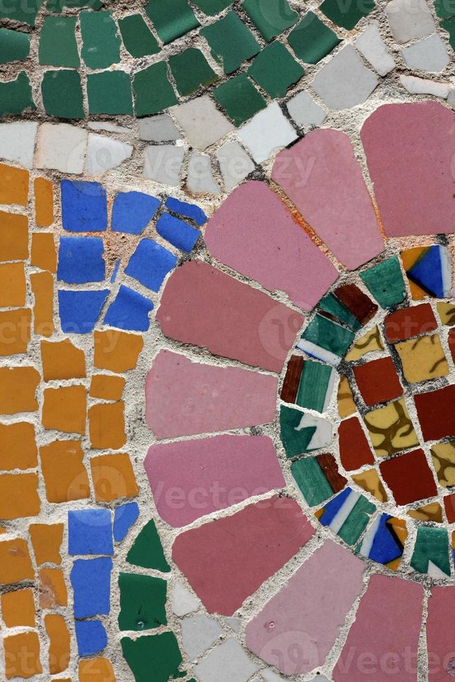 Detail des Steinmosaiks aus Barcelona foto