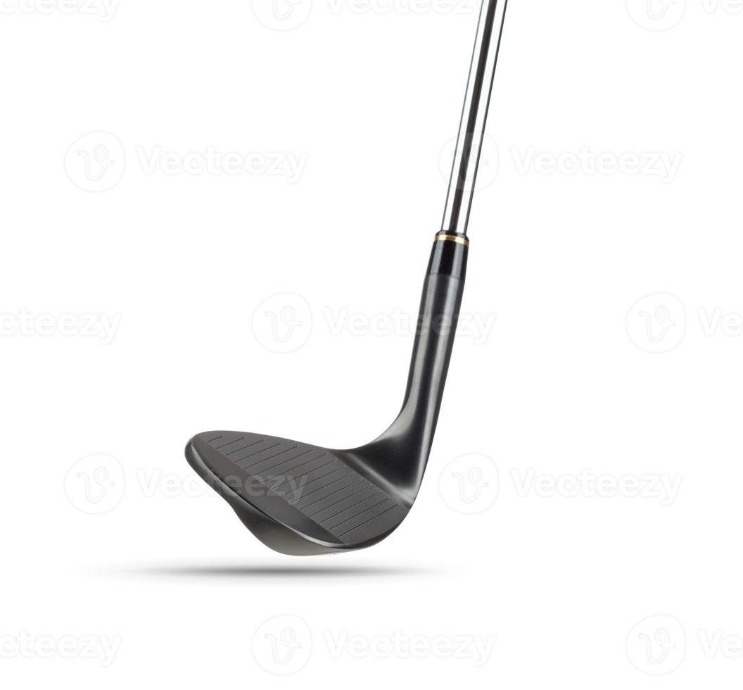 schwarzes Golfschlägerkeileisen auf weißem Hintergrund foto