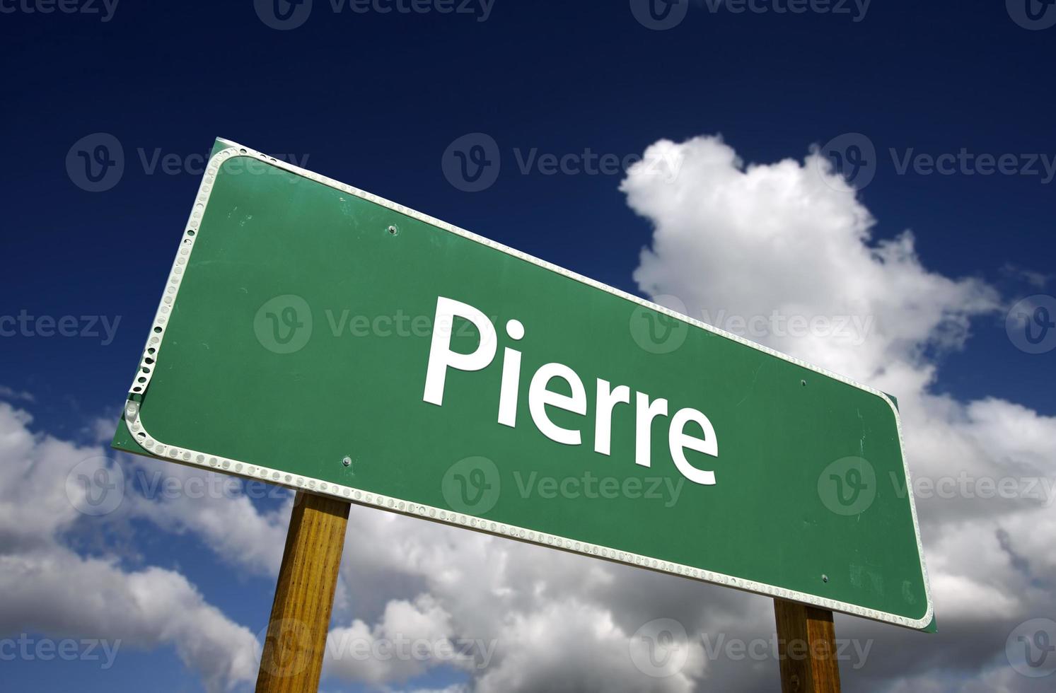 Pierre grünes Straßenschild foto