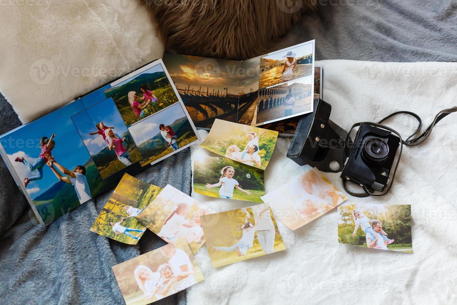 Luxus-Hochzeitsfotoalbum und Fotobuch aus weißem Leder foto