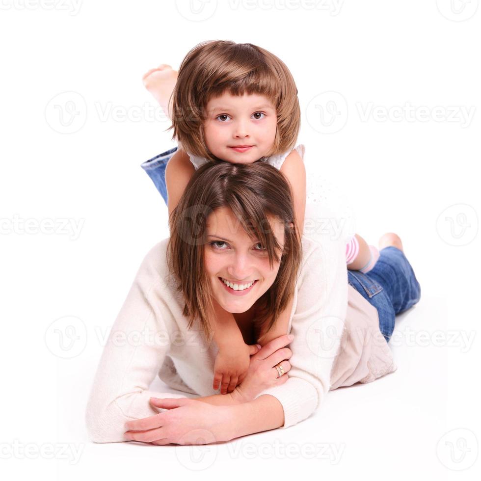 glückliche Mutter und Tochter foto