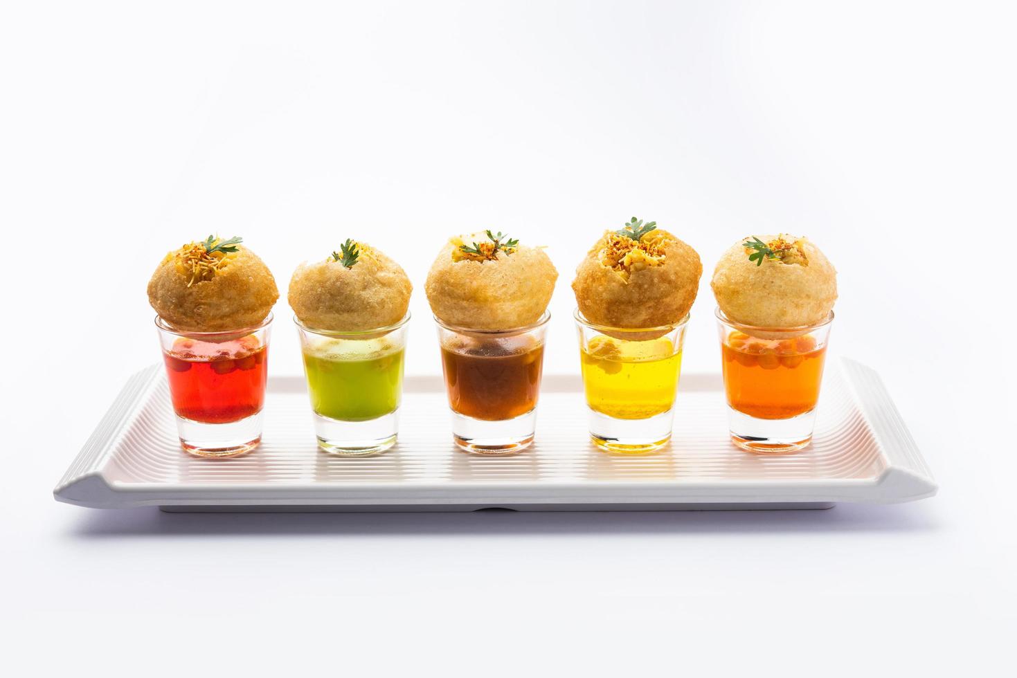 Panipuri-Schuss oder Golgappa-Schuss foto